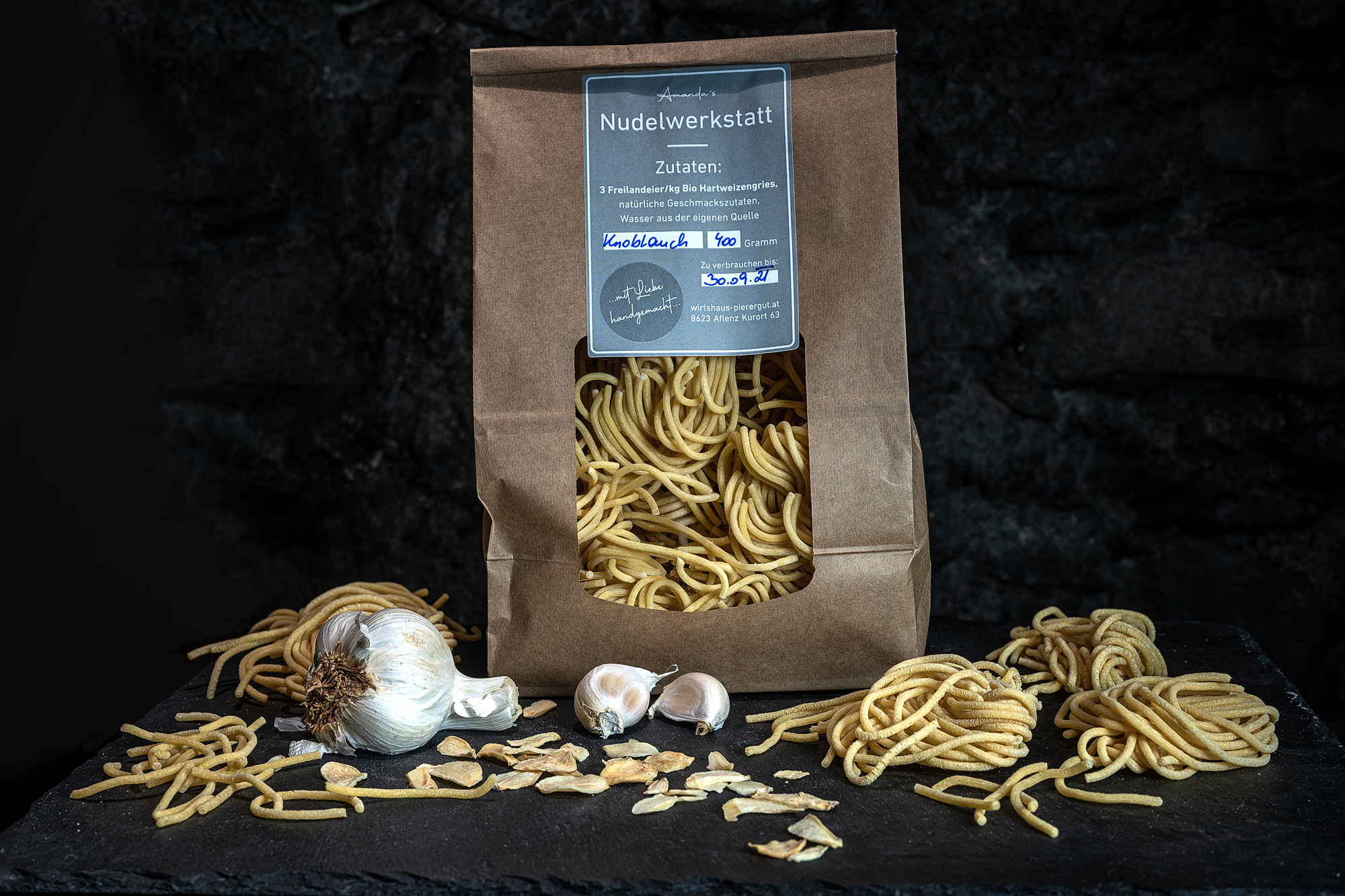 knoblauch spaghetti 400g € 5,50